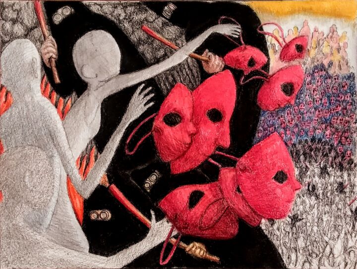 The Cult of the Masked 图画, 11x14 in
