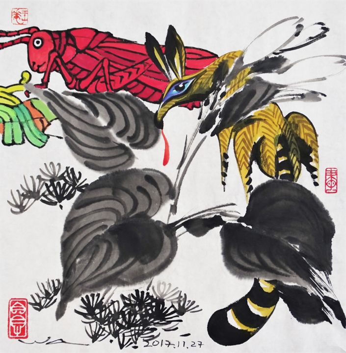 绘画,  13.8x13.8 in 