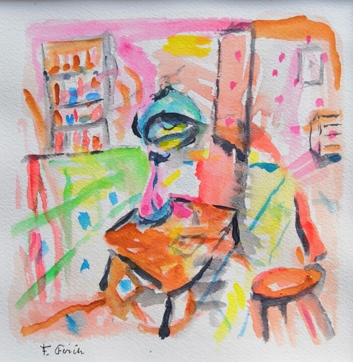 绘画,  7.9x7.9 in 
