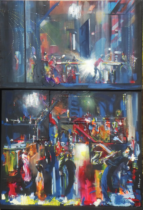 The jazz club 绘画, 47.2x31.5 in