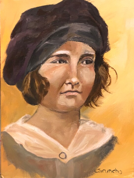 Pintura titulada "Estudiante" por Mónica Caruncho Fontela, Obra de arte original, Oleo