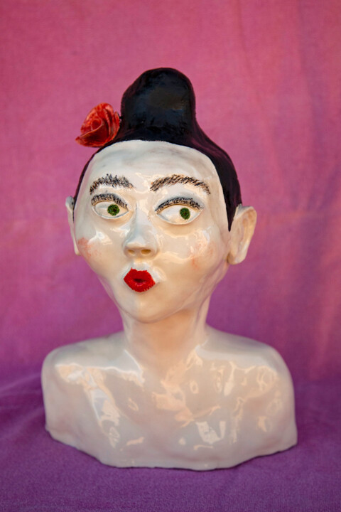 Geisha 雕塑, 13x8.7 in