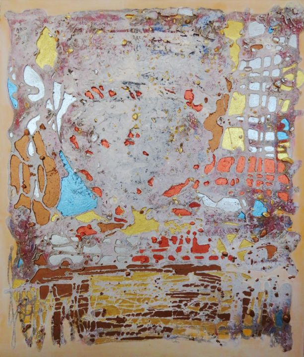 Peinture intitulée "Entre Mars et Vénus…" par Clau Redier-Clément, Œuvre d'art originale, Encre Monté sur Châssis en bois