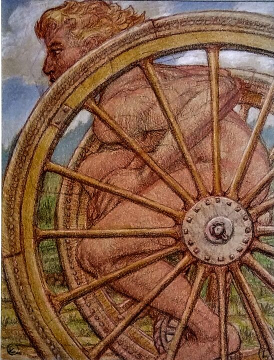 Wheels Drawing, 12x9 in