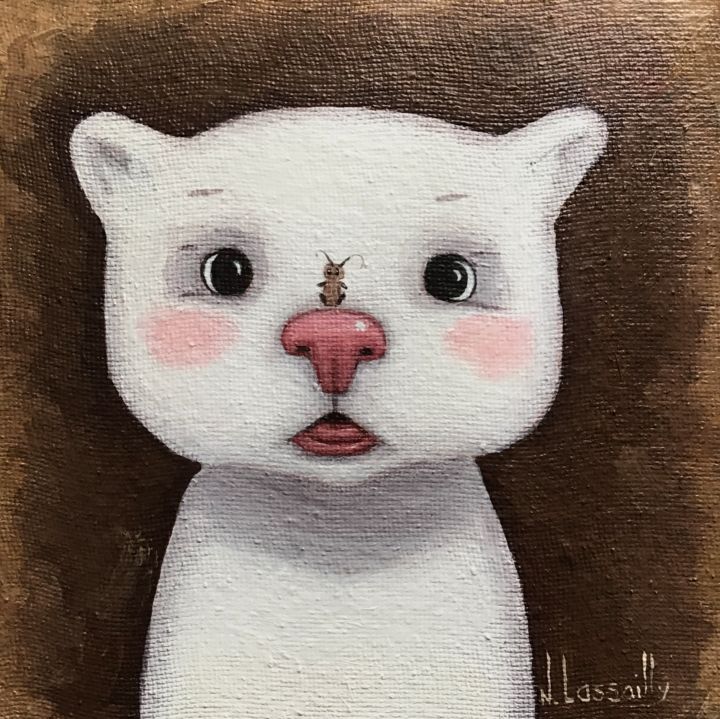 Painting titled "Bzzzzz … - 1081" by Noëlle Lassailly, Original Artwork, Acrylic