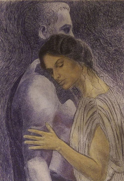 Malerei mit dem Titel "." von Robert Aleksander Rożek, Original-Kunstwerk, Kugelschreiber