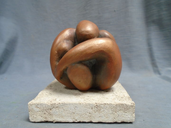 Femme boule stylisée en repli 雕塑, 3.5x3.5 in
