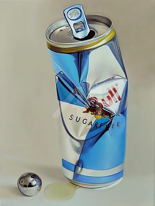 Peinture intitulée "Red bull 2.0" par Andreas Bianchi, Œuvre d'art originale, Huile