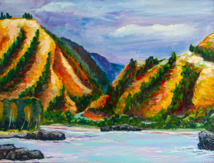 제목이 "Autumn. Behind the…"인 미술작품 Ольга Смирнова로, 원작, 기름