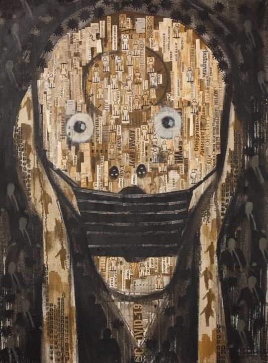 Scream 2020 绘画, 47.2x31.5 in