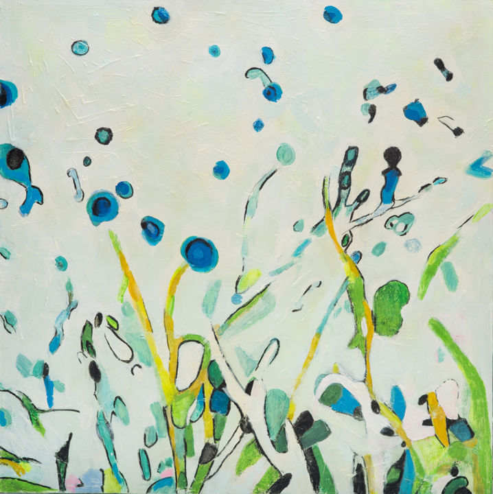 Painting titled "B-dur" by Korchagina, Original Artwork, Acrylic Mounted on Wood Stretcher frame