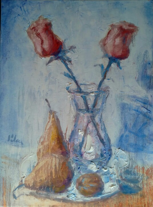 Pink roses 绘画, 16x12 in