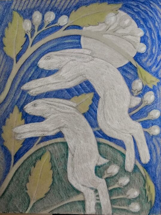 Rabits 图画, 12x9 in