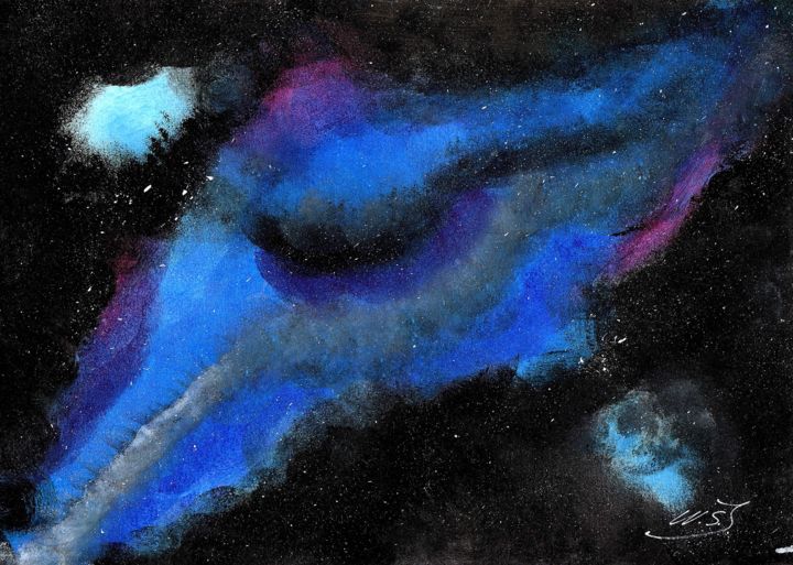 Nuage spatial 绘画, 8.3x11.7 in
