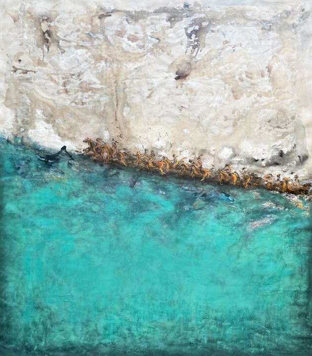 Urooj (Rising) 绘画, 58.7x51.2 in