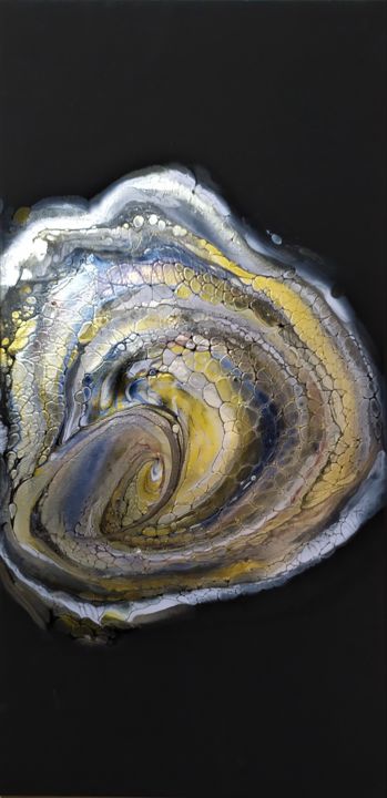 Painting titled "Black pearl 1" by Elena Shturbabina, Original Artwork, Acrylic