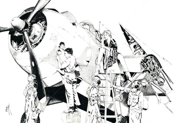 Grumman TBF Avenger 图画, 11.7x16.5 in