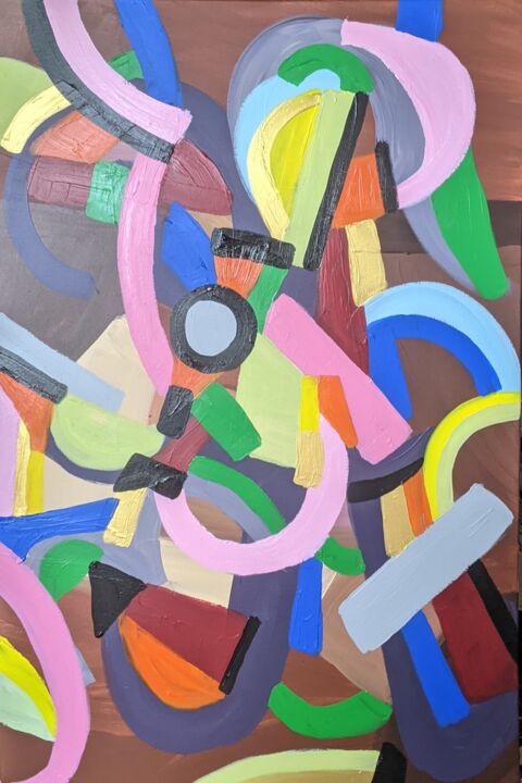 Painting titled "Mariage mixte" by Noëlle Matip, Original Artwork, Acrylic