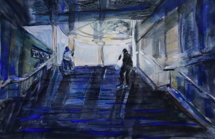 Up to the new bridge 绘画, 8.3x11.4 in