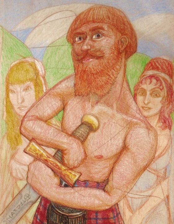 The Scottish Guard 图画, 12x9 in