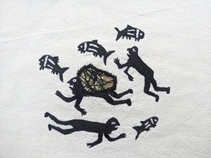 Family Textile Art, 3.9x5.1 in