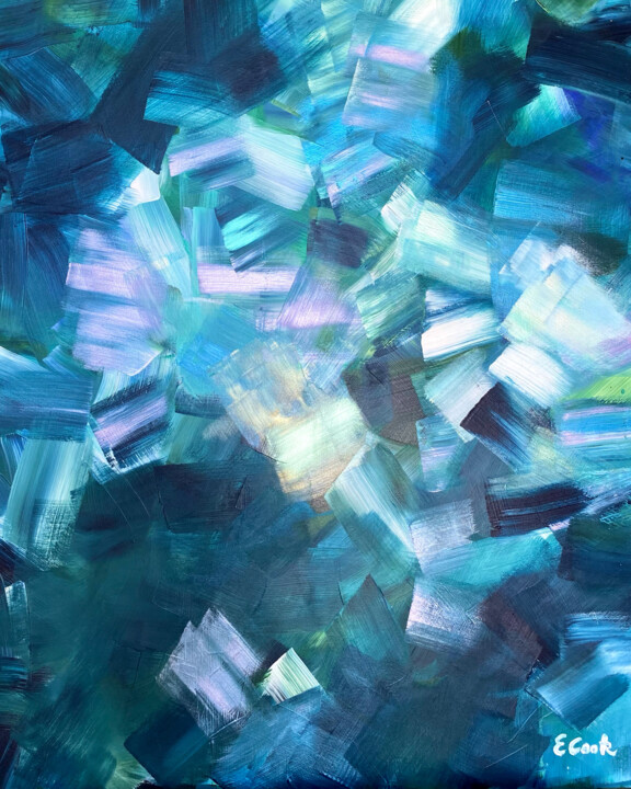 Painting titled "Iridescent Slivers" by Elisa Cook Benbassat Bassat, Original Artwork, Acrylic