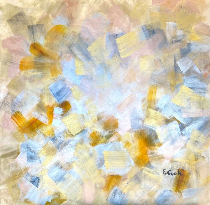 Painting titled "Metallic Crystals" by Elisa Cook Benbassat Bassat, Original Artwork, Acrylic
