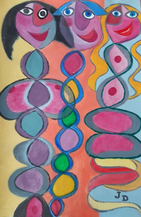 C'est écrit dans les gènes 绘画, 22.4x15.2 in