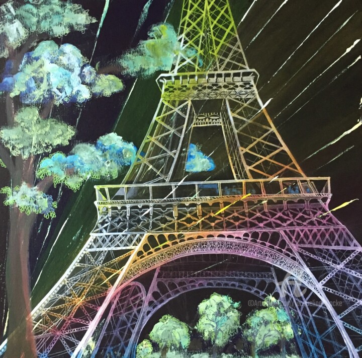 Paris vert 绘画, 31.5x31.5 in