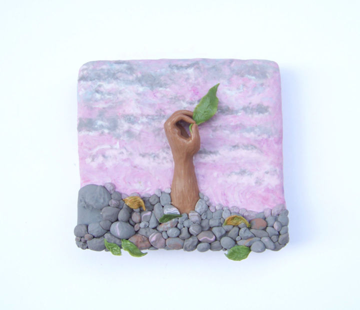 Sculpture titled "Nature morte" by Nina Seror, Original Artwork, Polymer clay