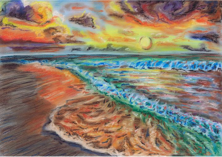 Disegno intitolato "Anxiety" da Svetlana Gudilova, Opera d'arte originale, Pastello