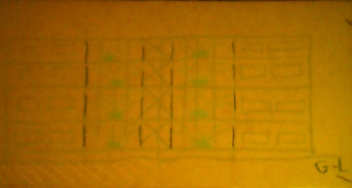 réhabilitations Drawing, 17.7x35.4 in