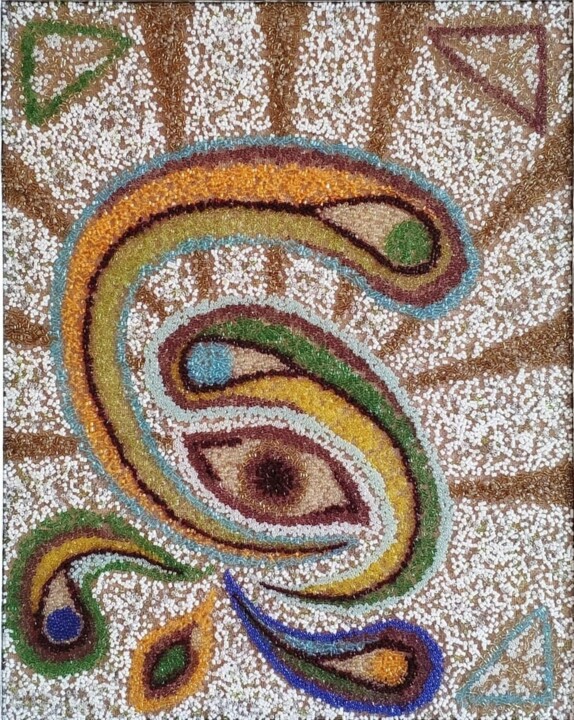A picture made of beads " The third eye " 绘画, 19.3x15.4 in