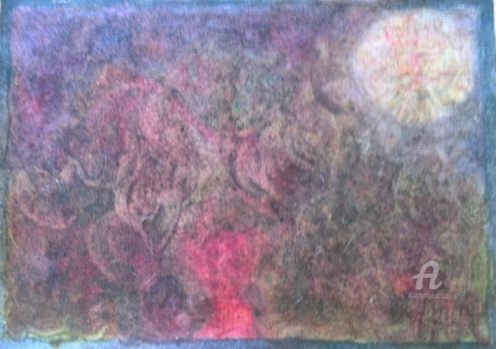 Painting titled "Forest Goddess Danc…" by Mariska Ma Veepilaikaliyamma, Original Artwork, Pigments