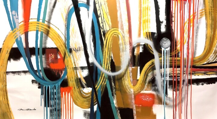 Painting titled "Ombres et lumière" by Dam Domido, Original Artwork, Acrylic