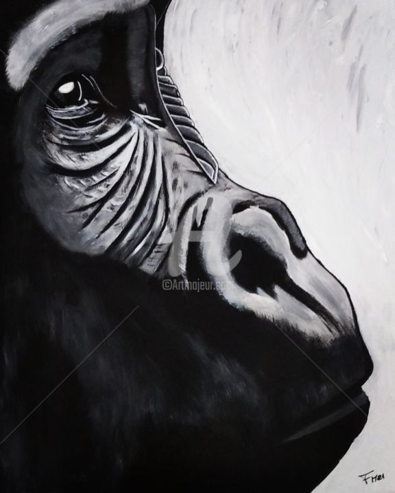 Portrait Gorille 绘画, 31.5x23.6 in