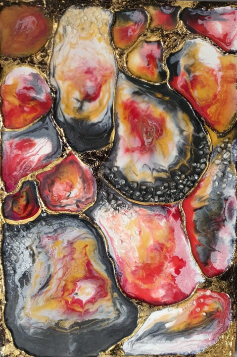 Painting titled "L'amour." by Victoria Beko, Original Artwork, Enamel