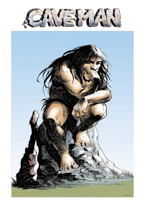 Caveman Thinker 数字艺术, 27.6x19.7 in
