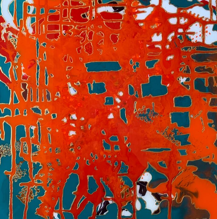 Peinture intitulée "Happy Accident" par Sheryl Goodman, Œuvre d'art originale, Acrylique Monté sur Panneau de bois