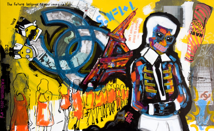 The futur belongs to your imagination... 绘画, 28.7x45.7 in