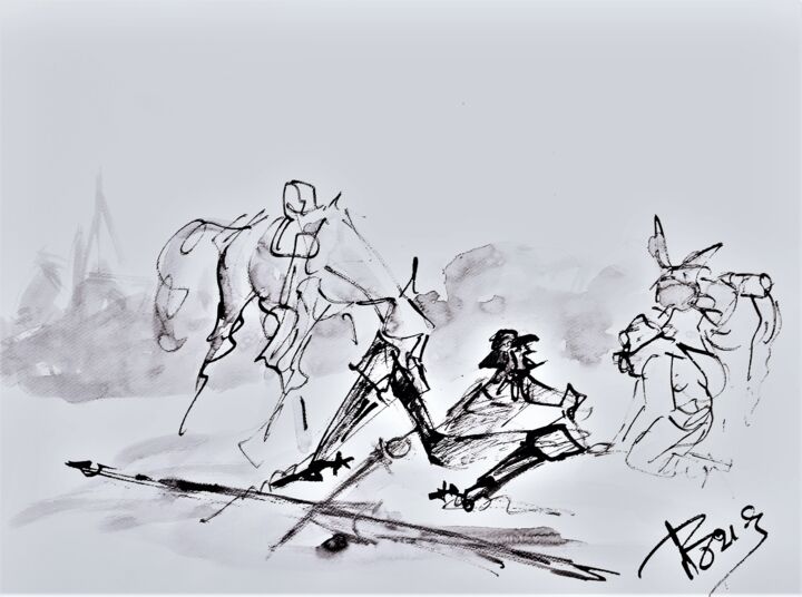 Don Quichotte 绘画, 19.7x25.6 in