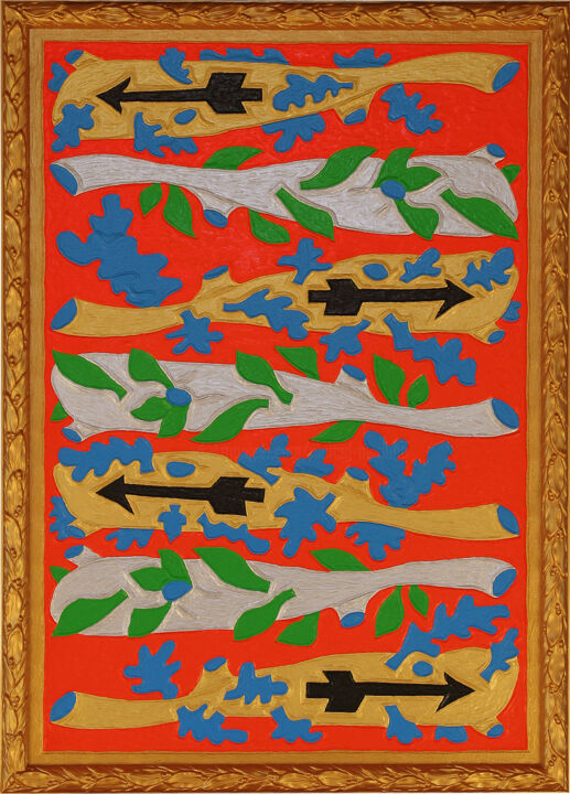 Peinture intitulée "Sept de Bâton" par Marcel Mariono, Œuvre d'art originale, Acrylique