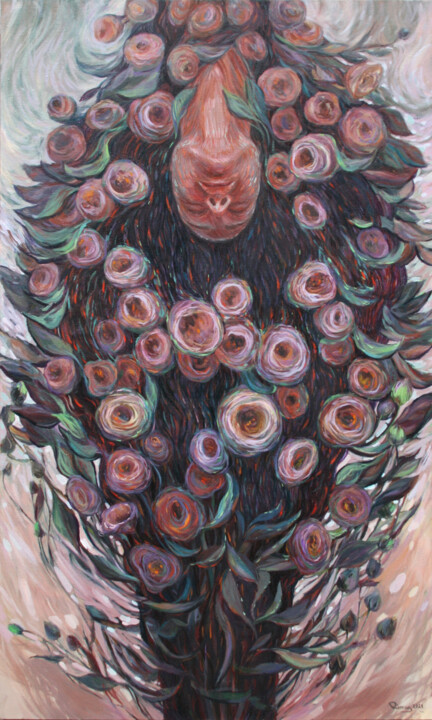 Rebirth, prosperity 绘画, 48.4x28.7 in