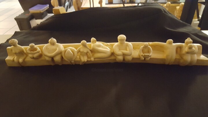 Scultura intitolato "Salle d'attente" da Max Bernard, Opera d'arte originale, Legno