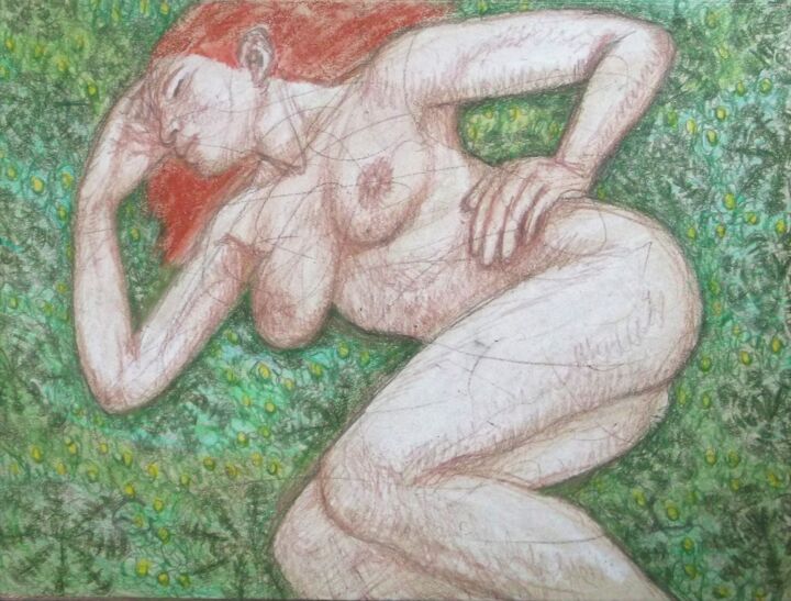 Nude Resting 2 图画, 9x12 in