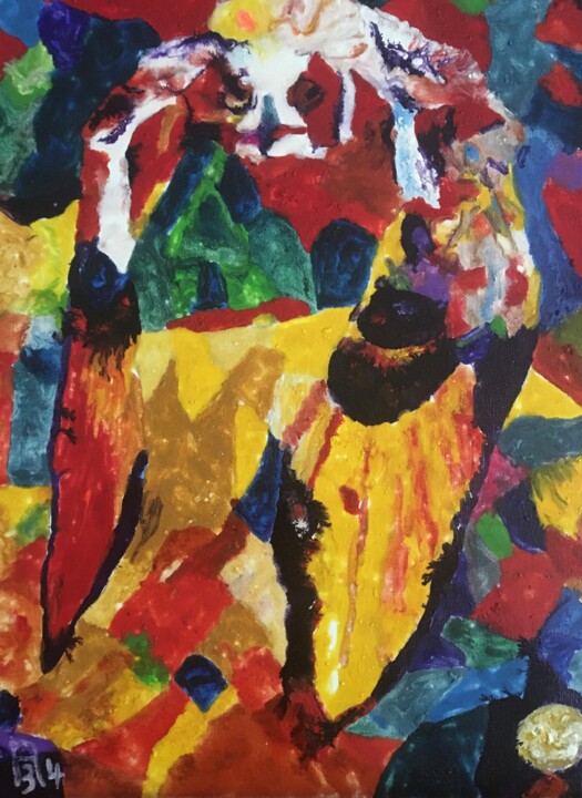 Peinture intitulée "Vol d'un rapace" par Audran, Œuvre d'art originale, Pigments