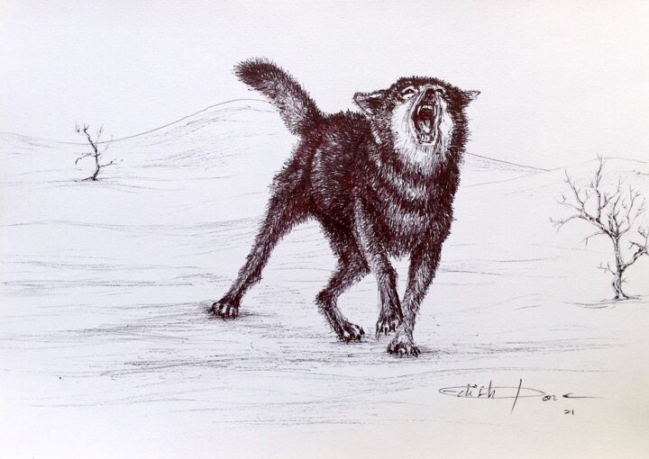 Un chien 图画, 8.3x11.4 in