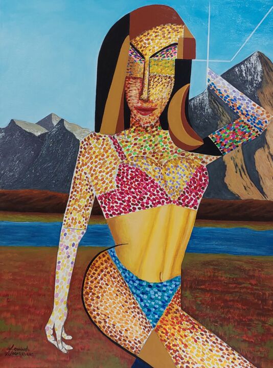 Teletransporte 绘画, 31.5x23.6 in