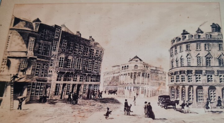 " Bordeaux au 1900 siècle " Printmaking, 16.9x27.6 in