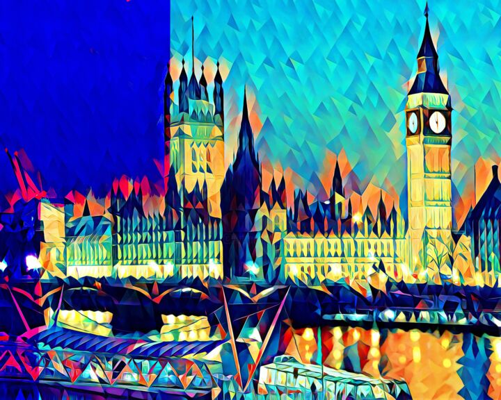 Painting titled "London 7" by Wlad Safronow, Original Artwork, Digital Painting